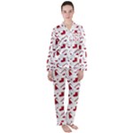 Christmas Template Advent Cap Women s Long Sleeve Satin Pajamas Set	