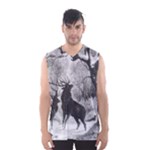 Stag-deer-forest-winter-christmas Men s Basketball Tank Top