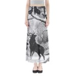 Stag-deer-forest-winter-christmas Full Length Maxi Skirt