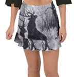 Stag-deer-forest-winter-christmas Fishtail Mini Chiffon Skirt