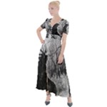 Stag-deer-forest-winter-christmas Button Up Short Sleeve Maxi Dress