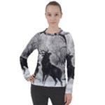 Stag-deer-forest-winter-christmas Women s Pique Long Sleeve T-Shirt