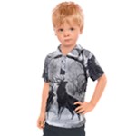 Stag-deer-forest-winter-christmas Kids  Polo T-Shirt