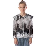 Stag-deer-forest-winter-christmas Kids  Peter Pan Collar Blouse