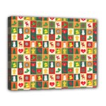 Pattern-christmas-patterns Canvas 14  x 11  (Stretched)