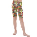 Pattern-christmas-patterns Kids  Mid Length Swim Shorts