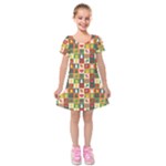 Pattern-christmas-patterns Kids  Short Sleeve Velvet Dress
