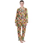Pattern-christmas-patterns Women s Long Sleeve Satin Pajamas Set	