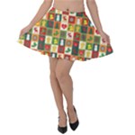 Pattern-christmas-patterns Velvet Skater Skirt