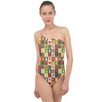 Pattern-christmas-patterns Classic One Shoulder Swimsuit