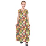 Pattern-christmas-patterns Kids  Short Sleeve Maxi Dress