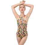 Pattern-christmas-patterns Cross Front Low Back Swimsuit