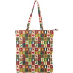 Pattern-christmas-patterns Double Zip Up Tote Bag
