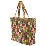Pattern-christmas-patterns Zip Up Canvas Bag