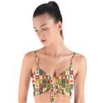 Pattern-christmas-patterns Woven Tie Front Bralet