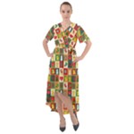 Pattern-christmas-patterns Front Wrap High Low Dress