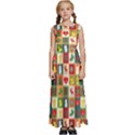 Pattern-christmas-patterns Kids  Satin Sleeveless Maxi Dress View1
