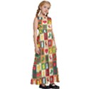 Pattern-christmas-patterns Kids  Satin Sleeveless Maxi Dress View3