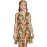 Pattern-christmas-patterns Kids  Sleeveless Tiered Mini Dress