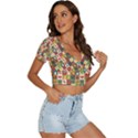 Pattern-christmas-patterns V-Neck Crop Top View3