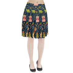 Colorful-funny-christmas-pattern Merry Christmas Xmas Pleated Skirt by Amaryn4rt