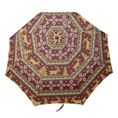 Beautiful-knitted-christmas-pattern Xmas Folding Umbrellas by Amaryn4rt