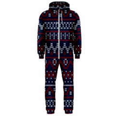Christmas-concept-with-knitted-pattern Hooded Jumpsuit (men) by Amaryn4rt
