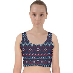 Christmas-concept-with-knitted-pattern Velvet Racer Back Crop Top by Amaryn4rt