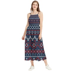 Christmas-concept-with-knitted-pattern Boho Sleeveless Summer Dress by Amaryn4rt