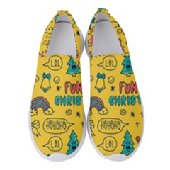 Colorful-funny-christmas-pattern Cool Ho Ho Ho Lol Women s Slip On Sneakers by Amaryn4rt