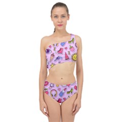 Fashion-patch-set Spliced Up Two Piece Swimsuit by Amaryn4rt