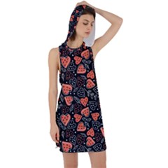 Seamless-vector-pattern-with-watermelons-hearts-mint Racer Back Hoodie Dress