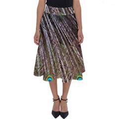 Peacock-feathers-pattern-colorful Perfect Length Midi Skirt by Amaryn4rt