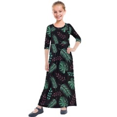 Seamless Bakery Vector Pattern Kids  Quarter Sleeve Maxi Dress by Amaryn4rt