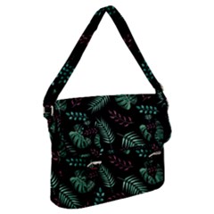 Tropical Leaves Pattern Buckle Messenger Bag
