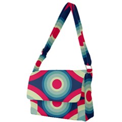 Circle Pattern Repeat Design Full Print Messenger Bag (l) by Pakjumat