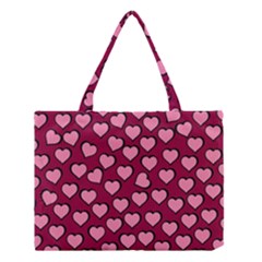 Pattern Pink Abstract Heart Medium Tote Bag by Pakjumat