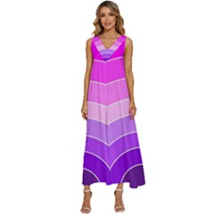 Pink Rainbow Purple Design Pattern V-neck Sleeveless Loose Fit Overalls by Pakjumat