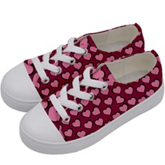 Pattern Pink Abstract Heart Kids  Low Top Canvas Sneakers by Pakjumat