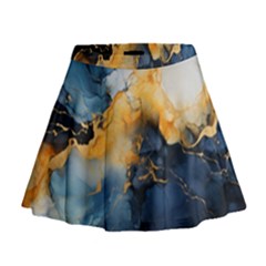 Abstract Marble Design Background Mini Flare Skirt by Pakjumat