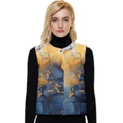 Abstract Marble Design Background Women s Button Up Puffer Vest by Pakjumat