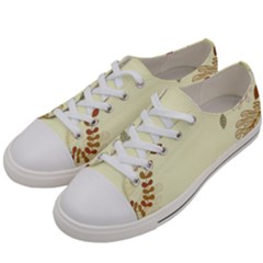 Autumn Border Frame Background Women s Low Top Canvas Sneakers by Pakjumat