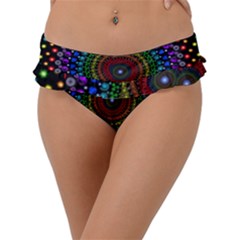3d Psychedelic Shape Circle Dots Color Frill Bikini Bottoms by Modalart