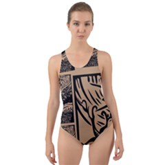 Artistic Psychedelic Cut-out Back One Piece Swimsuit by Modalart