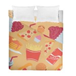 Fast Junk Food  Pizza Burger Cool Soda Pattern Duvet Cover Double Side (Full/ Double Size)