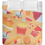 Fast Junk Food  Pizza Burger Cool Soda Pattern Duvet Cover Double Side (King Size)