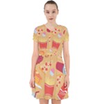 Fast Junk Food  Pizza Burger Cool Soda Pattern Adorable in Chiffon Dress