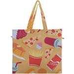 Fast Junk Food  Pizza Burger Cool Soda Pattern Canvas Travel Bag