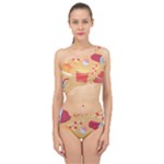 Fast Junk Food  Pizza Burger Cool Soda Pattern Spliced Up Two Piece Swimsuit