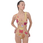 Fast Junk Food  Pizza Burger Cool Soda Pattern Side Cut Out Swimsuit